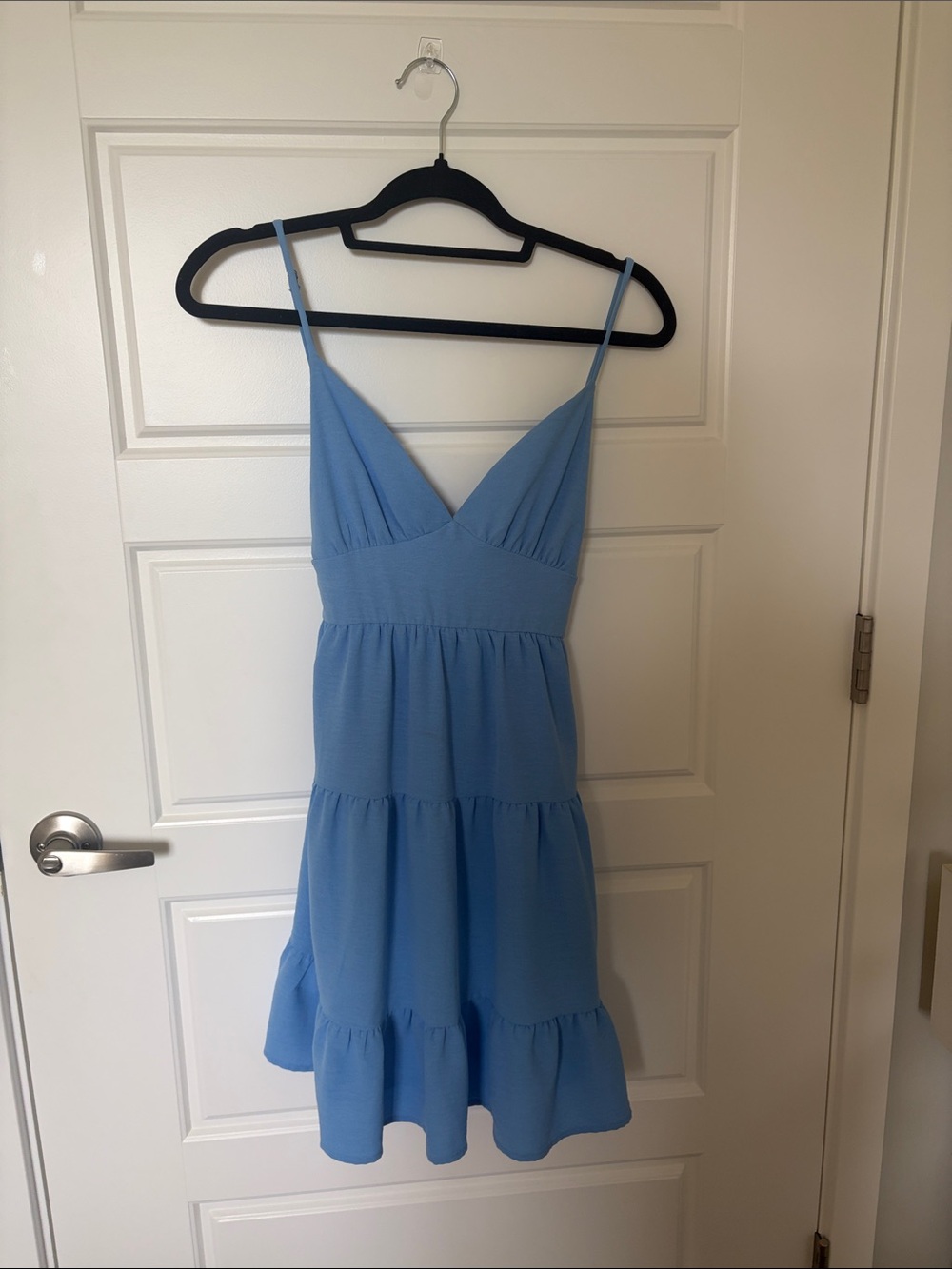 Altar'd State Light Blue Tiered Mini Dress